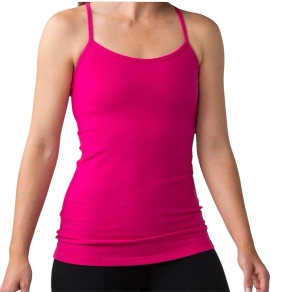 😍2/$20 Lululemon Sz 2 Power Y Tank Jewelled Magenta EUC